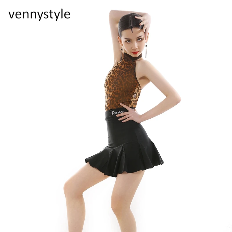 Venny New Latin Samba Dress Standard Ballroom Practice Wear Competition Skirt Line Suit Girl Latin Dance Prom Costume Clothes