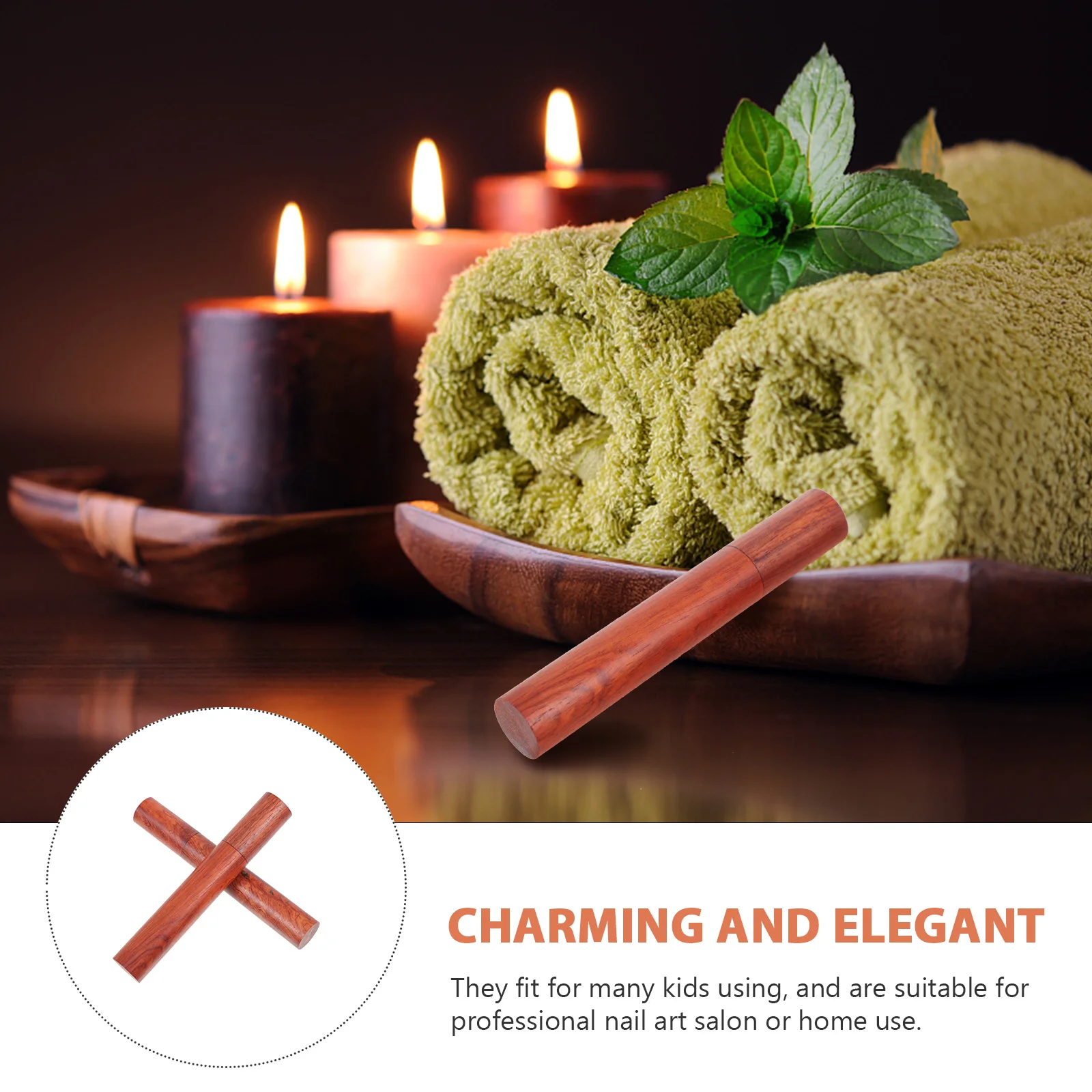 

2Pcs Rosewood Incense Tube Sturdy Reliable Polished Surface Simple Lid Design Convenient Store Carry Home Decor