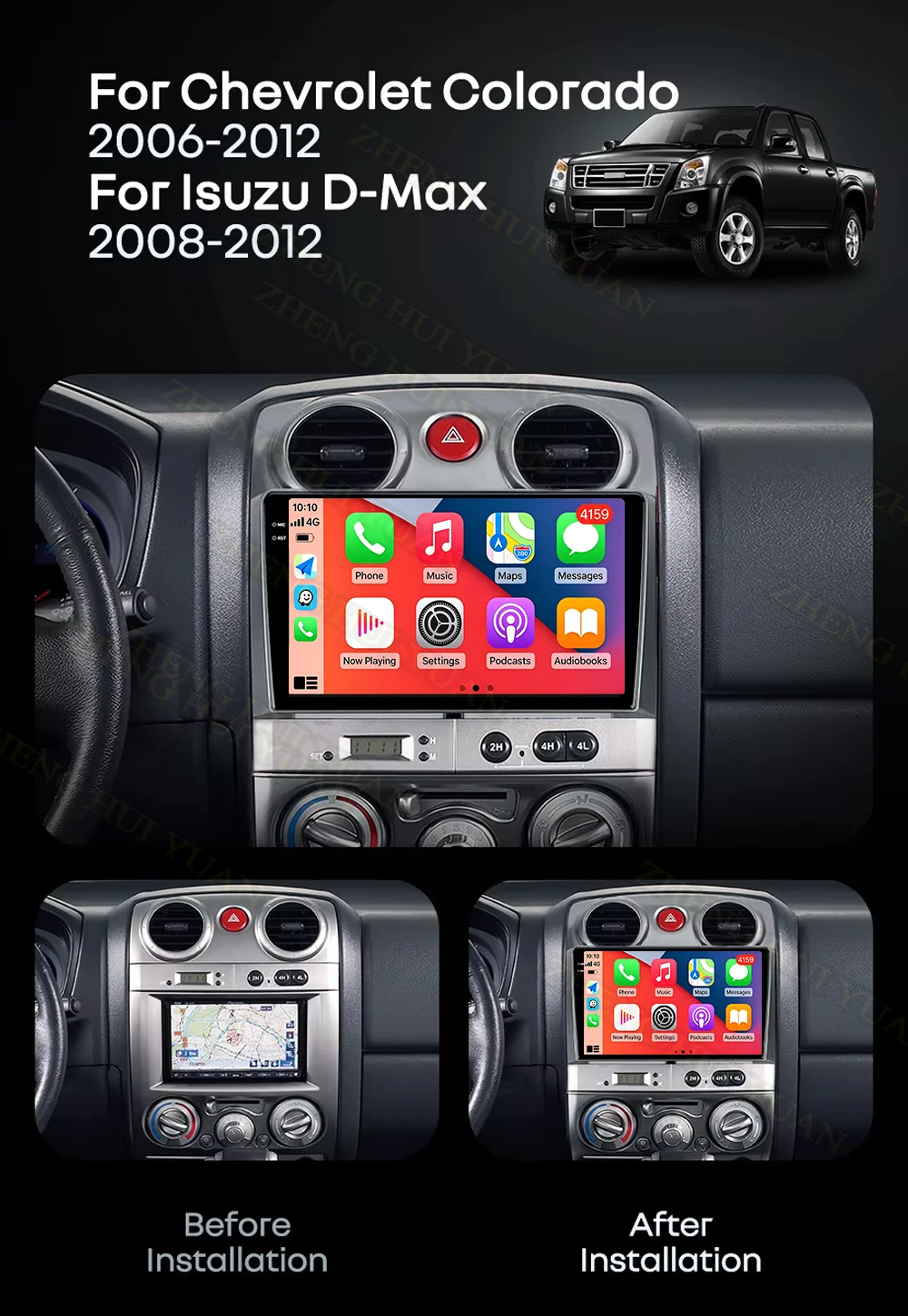 Android 16 Carplay Auto Car Radio For Isuzu D-Max DMAX 2007 2008 2009 2010 2011 GPS Navigation Multimedia Player WIFI 4G DSP Ste