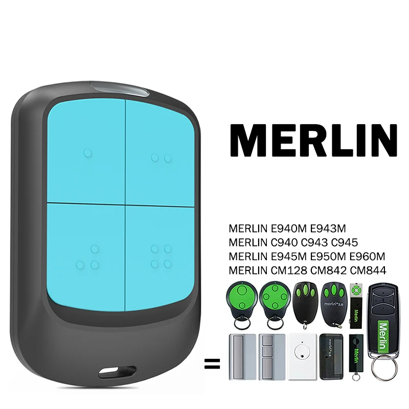 MERLIN 2.0 E960M E950M E945M E943M E940M C945 C943 C940 CM844 CM842 CM128 Garage Door Remote Control 433MHz Programming Opener