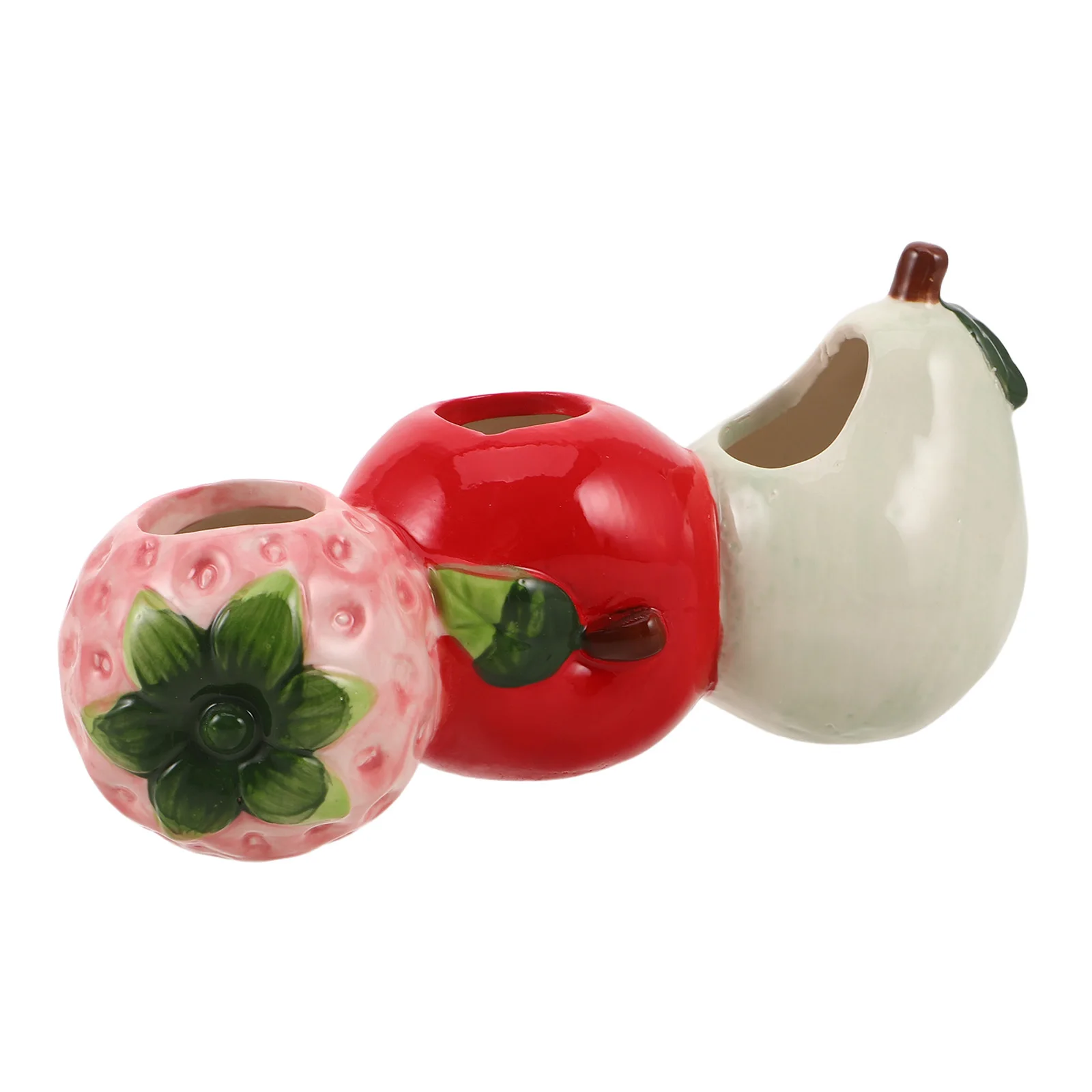 

Ceramic Propagation Vase Fruit Shaped Design Hydroponic Flower Planter for Kitchen Shelf Tabletop Decor Strawberry Apple Pearl