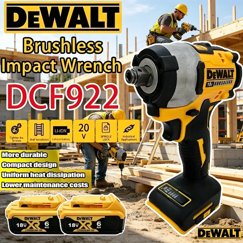 

DEWALT DCF922 Max XR Brushless 20V Cordless Impact Wrench High Torque Variable Speed Rechargeable Power Tool