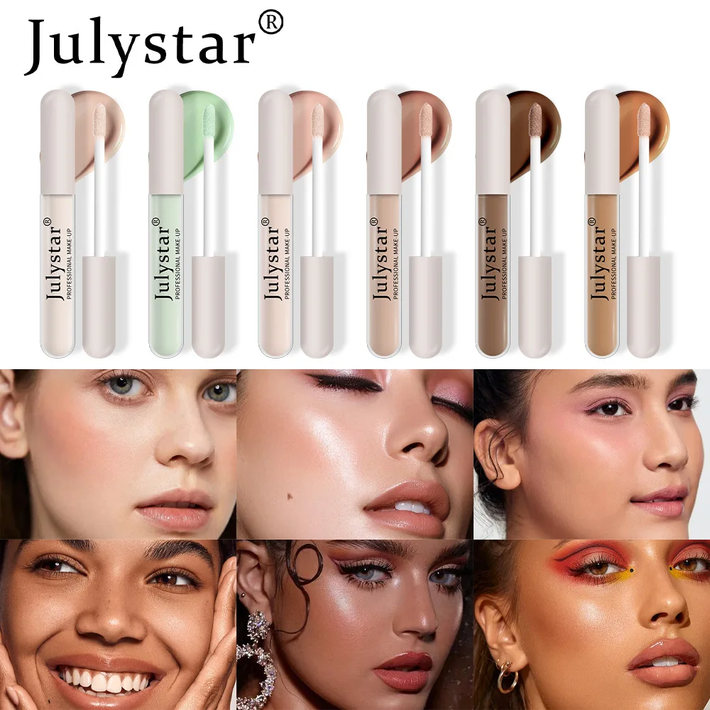 Julystar-Corretivo Maquiagem Feminina, Base Alta Cobertura, Cosméticos 6 Cores, Corpo e Rosto