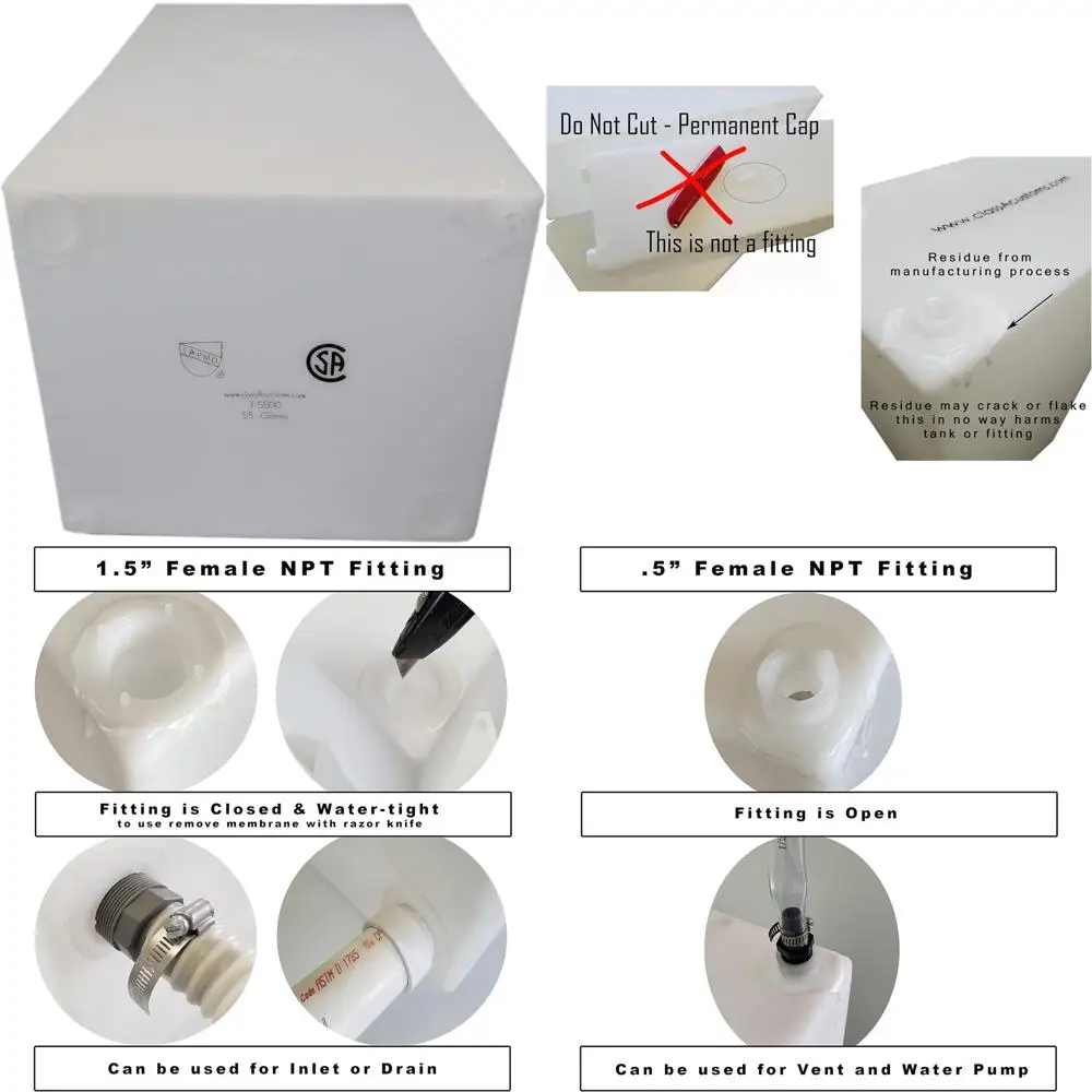 خزان المياه العذبة سعة 55 جالونًا - الفئة أ T-5500