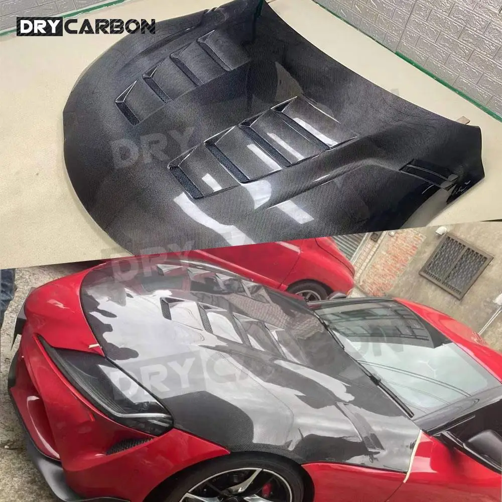Engine Hood Cover Bodykit Carbon Fiber Car Bonnet Engine Hood Bonnet For Toyota Supra A90 Front Bumper Fiberglass