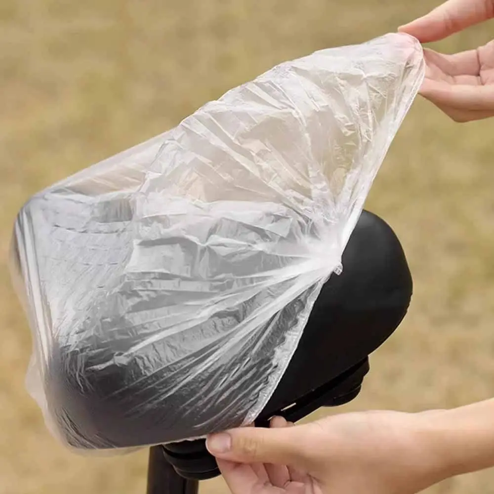 50Pcs Large Disposable Seat Covers Disposable Waterproof Motorcycle Seat Cover Clear Dustproof Seat Cushion Cover Electric Bike