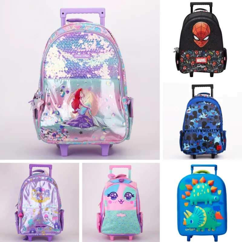 New Genuine Simggle Disney Wheel Backpack Children School Bag For Boys Large Trolley Schoolbags Marvel Travel Backpack Gifts