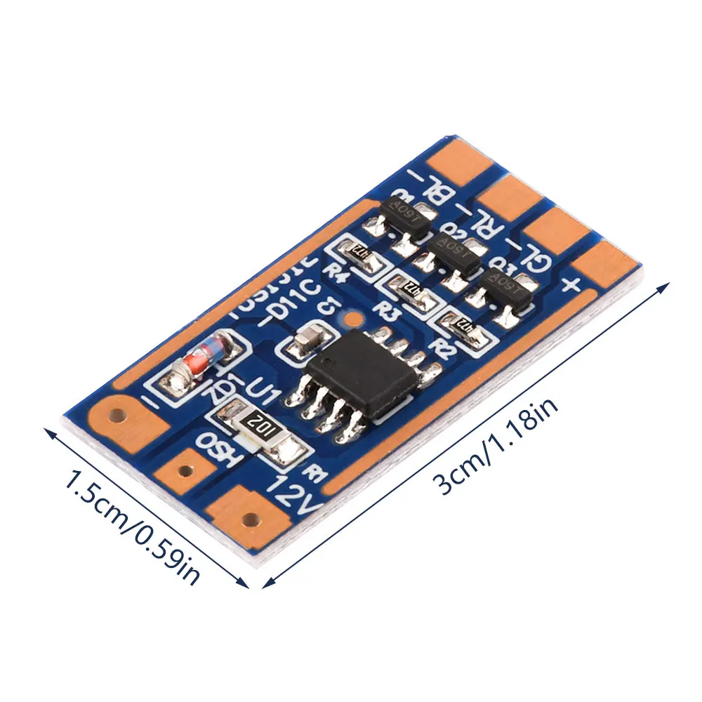 DC5V-12V 2A RGB Module Light Control Relay 11 Kinds of Mode Button Switch Color Lamp Module High Current Drive Circuit Board