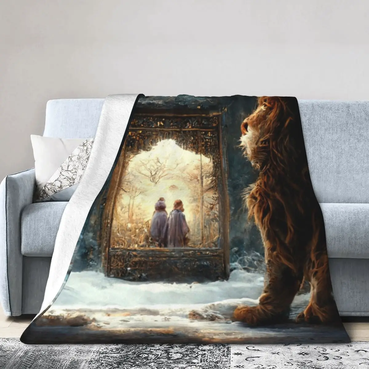 Lion, Witch And Wardrobe Blanket Soft Warm Flannel Throw Blanket Cover for Bed Living room Picnic Travel Home Couch