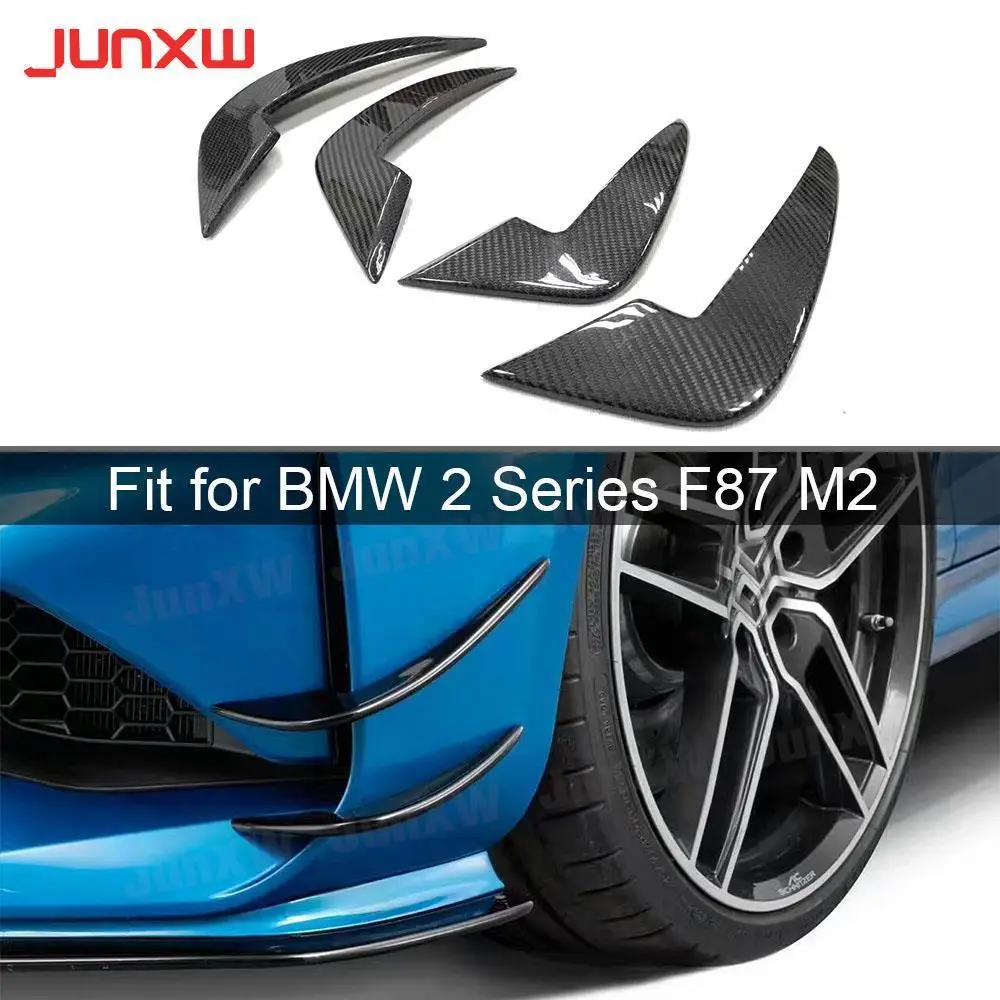 

Carbon Fiber Front Bumper Side Canards Fin Flaps Trims for BMW F87 M2 2 Series 2016 2017 2018 FRP Car Styling