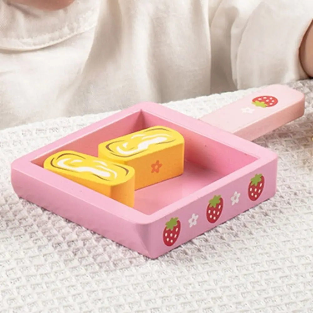 Strawberry Design Wooden Simulation Cake Toys Double Birthday Cake Exquisite Craftsmanship Pretend Play Kitchen Food Toys