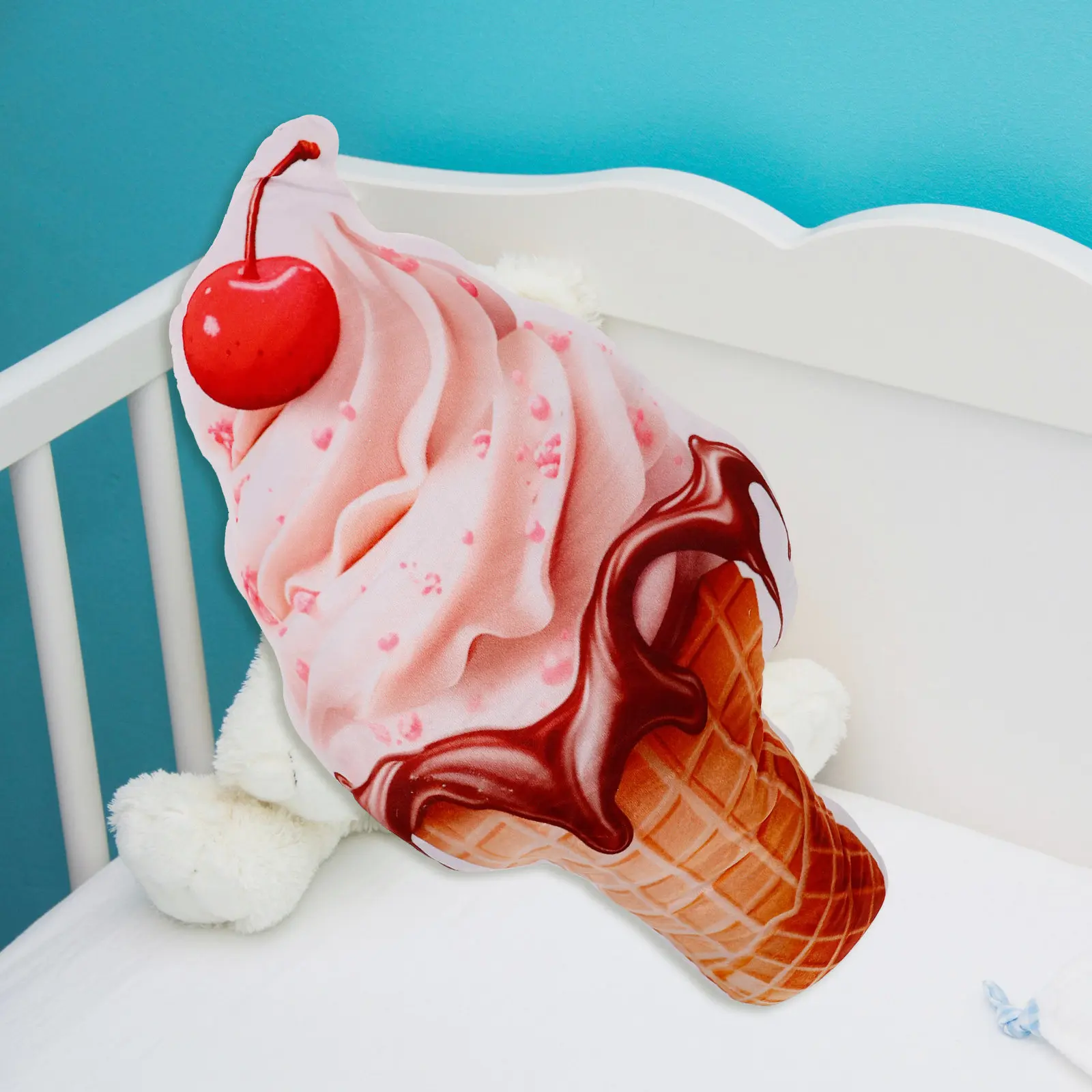 

Мягкая подушка-обнимашка в форме мороженого для дивана, спальни, автомобиля, офиса, декоративная 3D-подушка в форме мороженого, удобная поясничная подушка