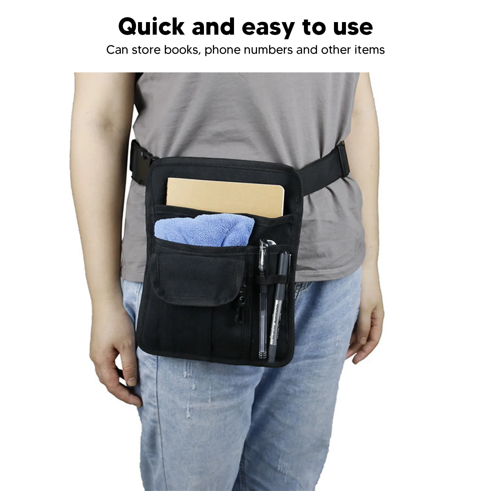 Server Waist Pouch, Restaurant Waiter Waist Money Pouch Bag, with Adjustable Belt, Utility Money Bag