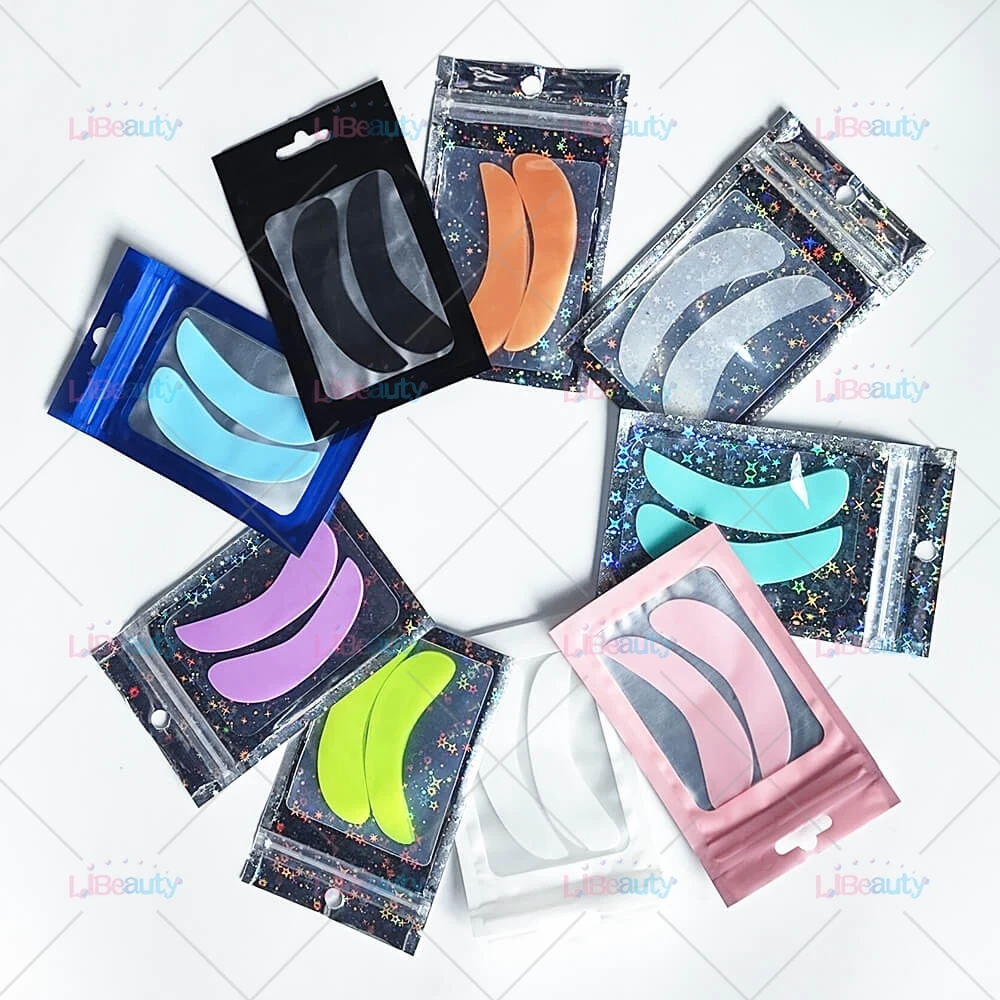 Libeauty 2 pares almofadas de cílios de silicone reutilizáveis extensão de cílios sob remendos de olho escudos de extensão de cílios ferramenta de beleza de saúde