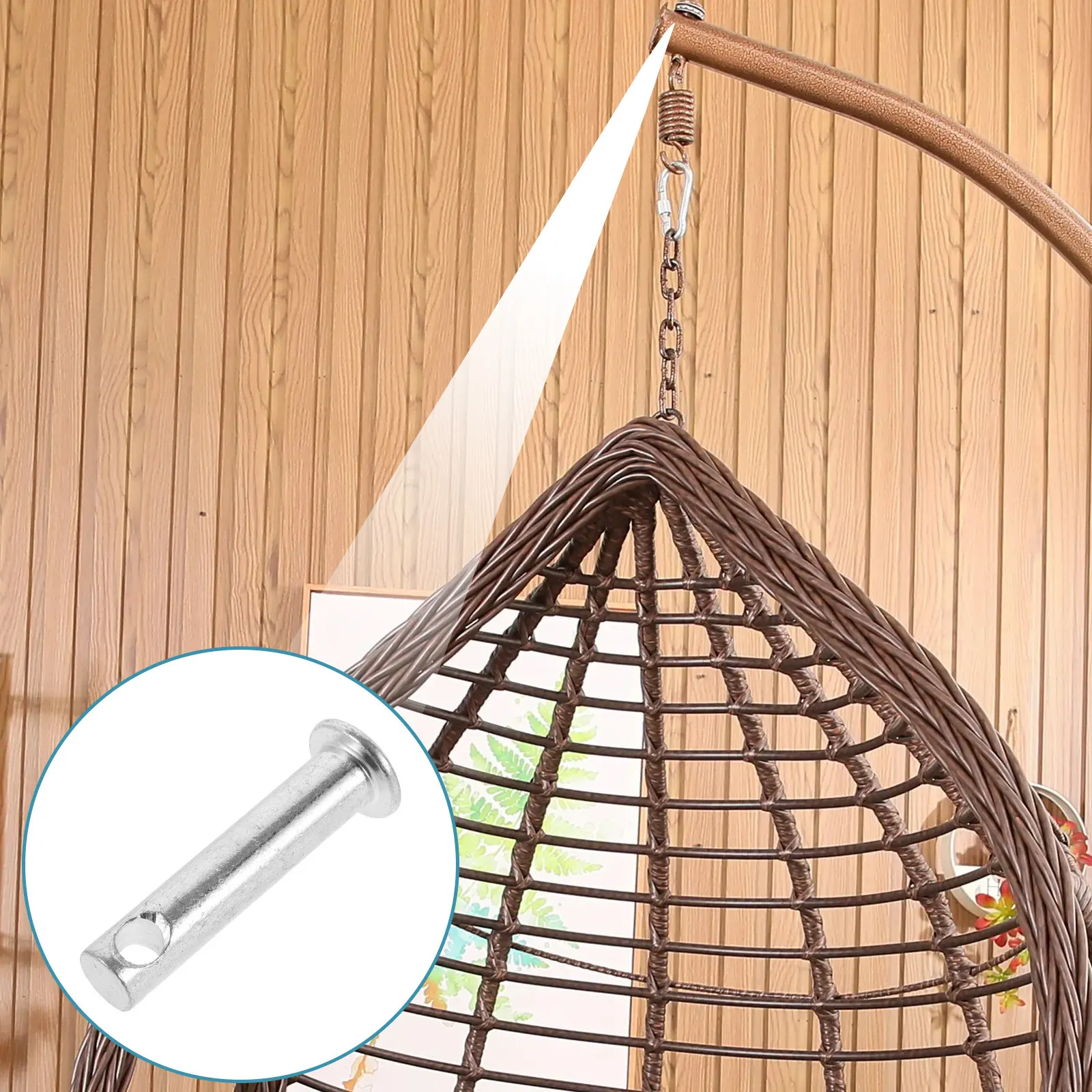 Heavy Duty Hanging Chair Plug Pin Metal Swing Plug Pin Kit Sturdy Shock Absorption Hammock Chair Hanging Accessory Outdoor