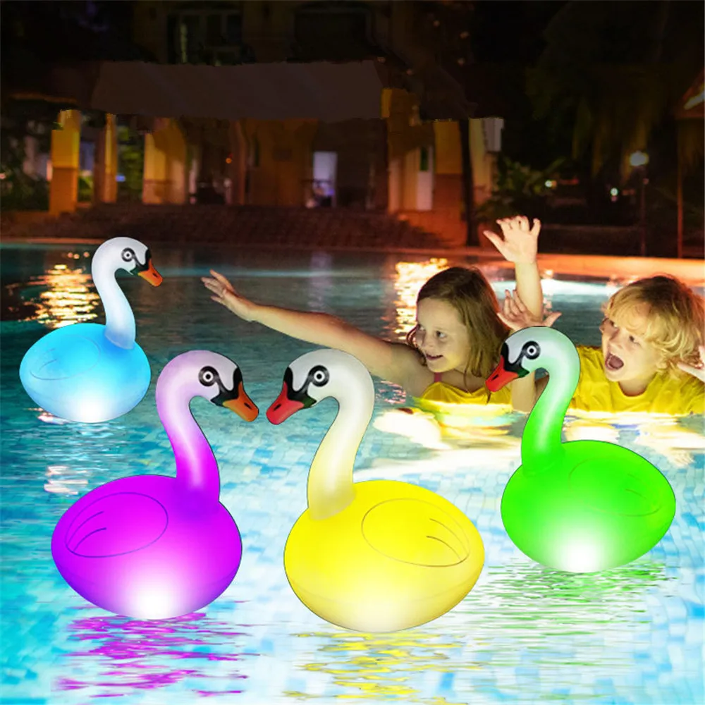 Solar Floating Swan Ballon Light Swimming Pool Light Waterproof for Home Party Garden Holiday Decor