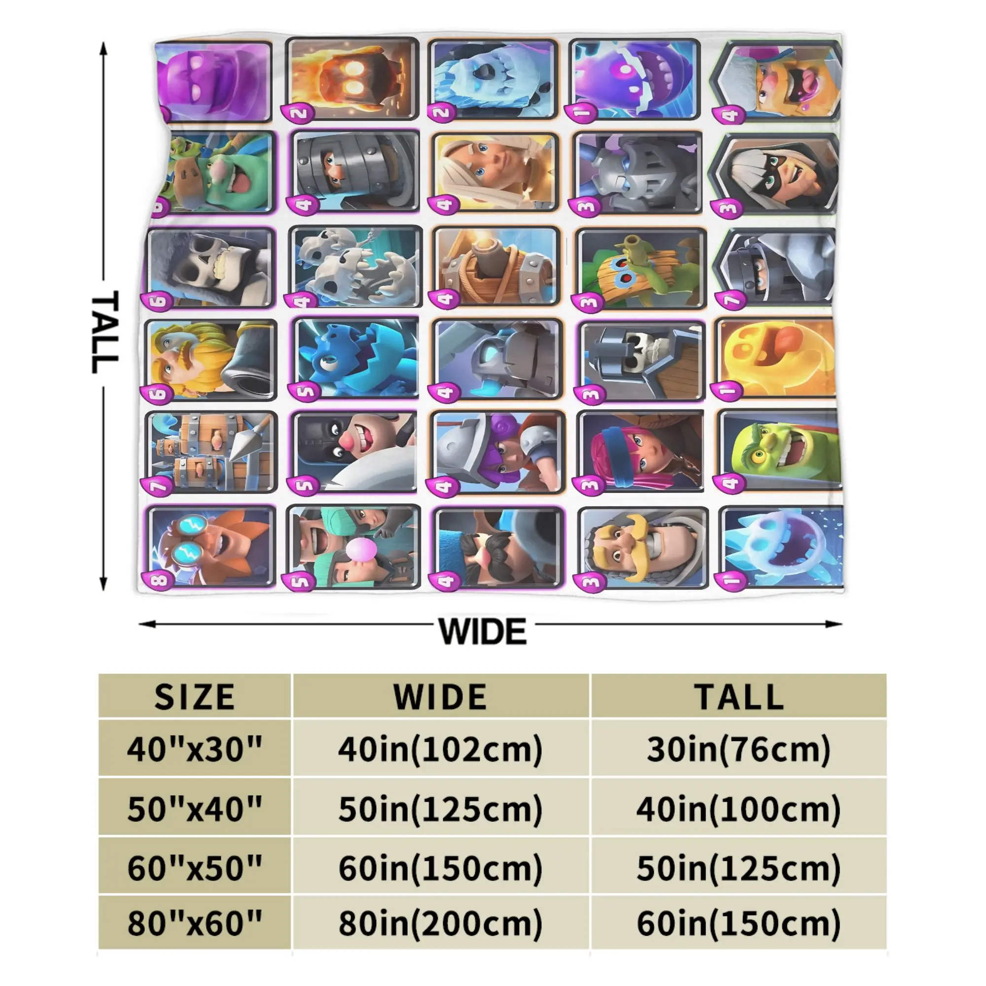 بطانية لعبة Clashes Royaleds، بطانية رمي دافئة رائعة للمنزل في الخريف/الشتاء