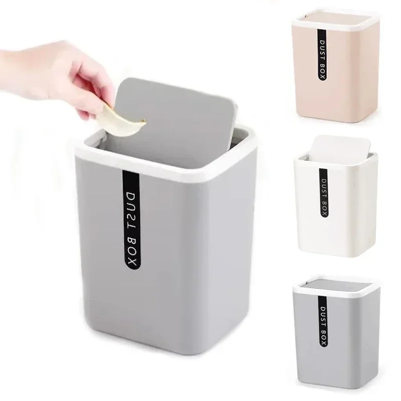 

2pcCreative Mini Small Waste Bin Desktop Garbage Basket Home Table Plastic Office Supplies Trash Can Dustbin Sundries Barrel Box