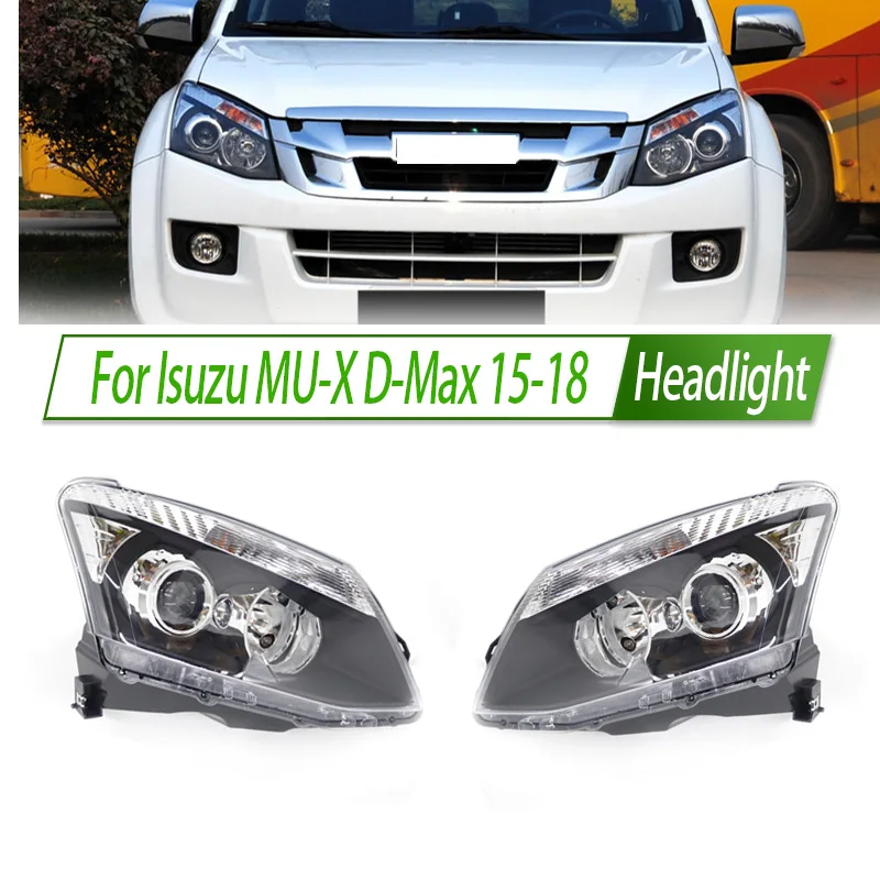 

For Isuzu MU-X D-Max 15-18 Halogen Headlight Assembly OEM Style Front Headlamp Bulb Socket Plug & Play Replacement