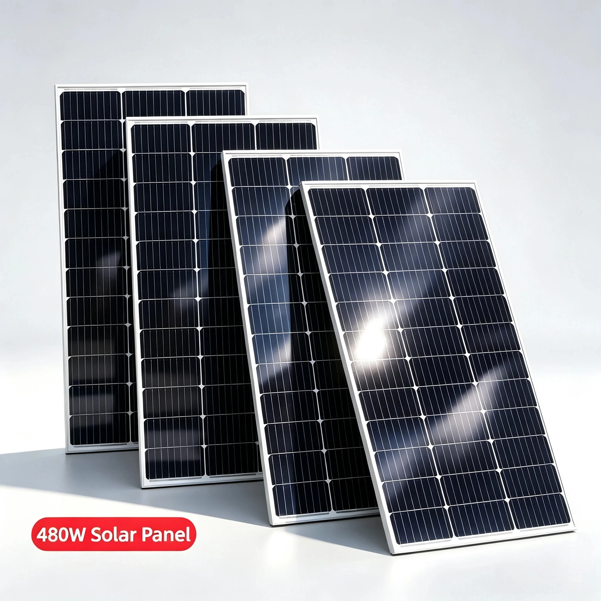 480 W (4 Stück à 120 W) Temperglas-Monokristallin-Solarpanel, 18 V, Photovoltaik-Solarpanel für den Außenbereich, Solarladegerät, wasserdicht, langlebig, für Camping, Wohnmobil, Dachmontage.