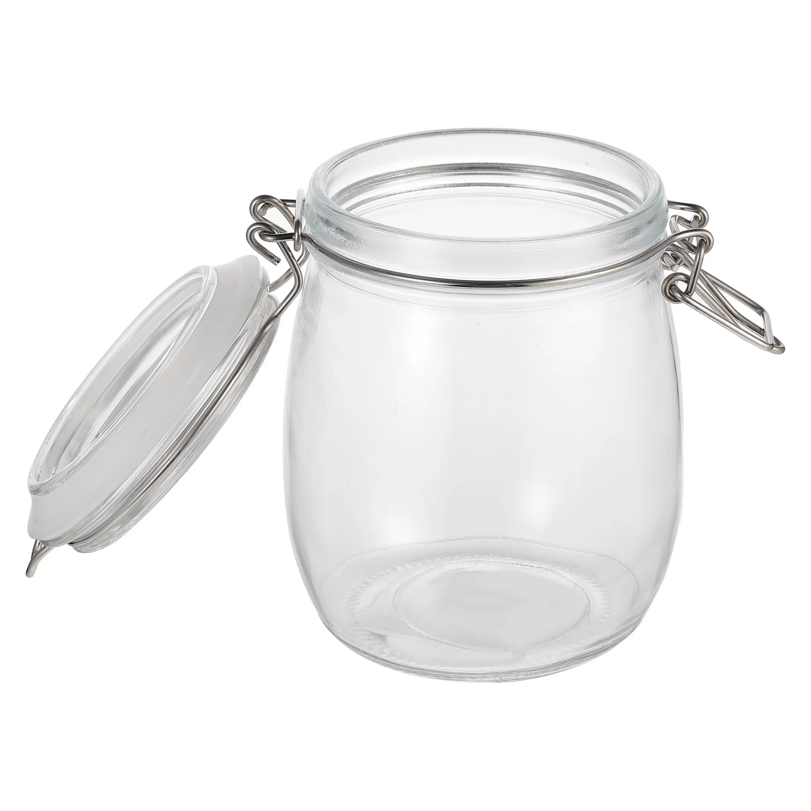 

1Pcs Kitchen Storage Jar Food Container Clear Glass Bottle for Tea Coffee Beans Nuts Cereal Sealed Easy Open