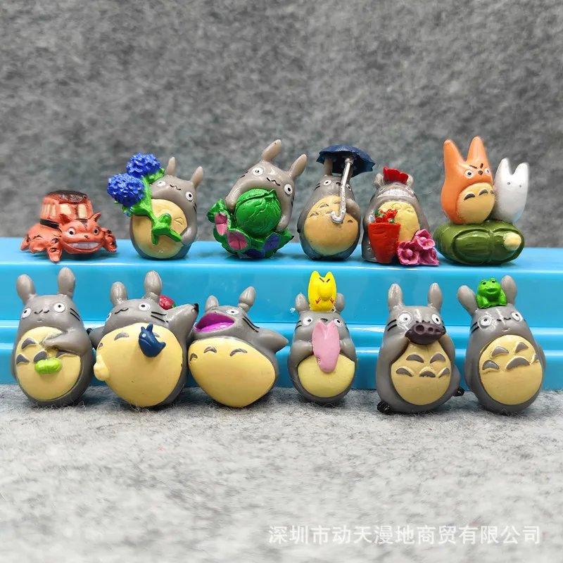 Anime My Neighbor Totoro Mini Landscape Bonsai Figurine Doll Collectible Figure Ornament Desktop Micro‑Scene Display Decor Merch
