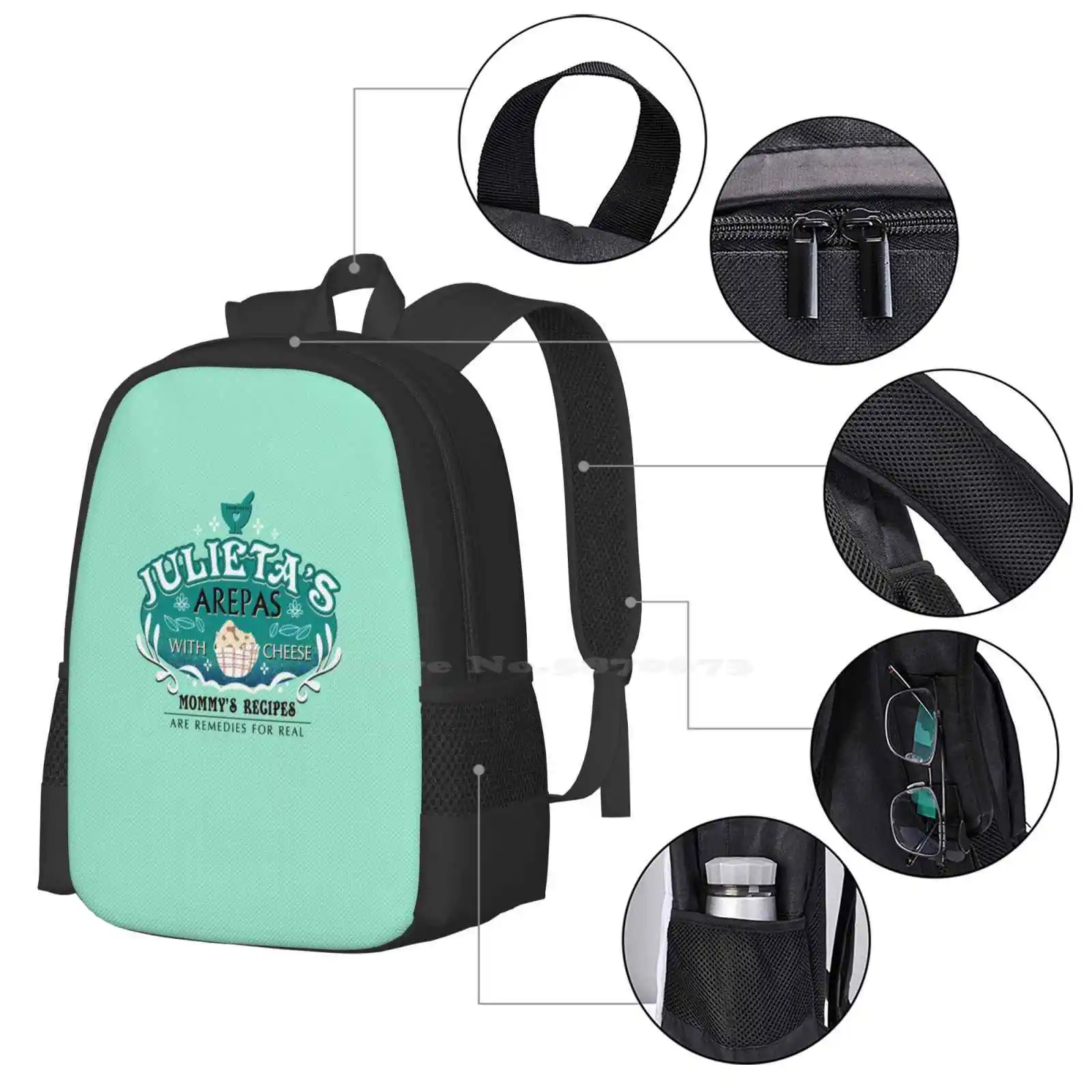 Julieta’S Arepas With Cheese School Bags Travel Laptop Backpack Magic Kingdom Vacation Family Logo Couple World Group Team Trip