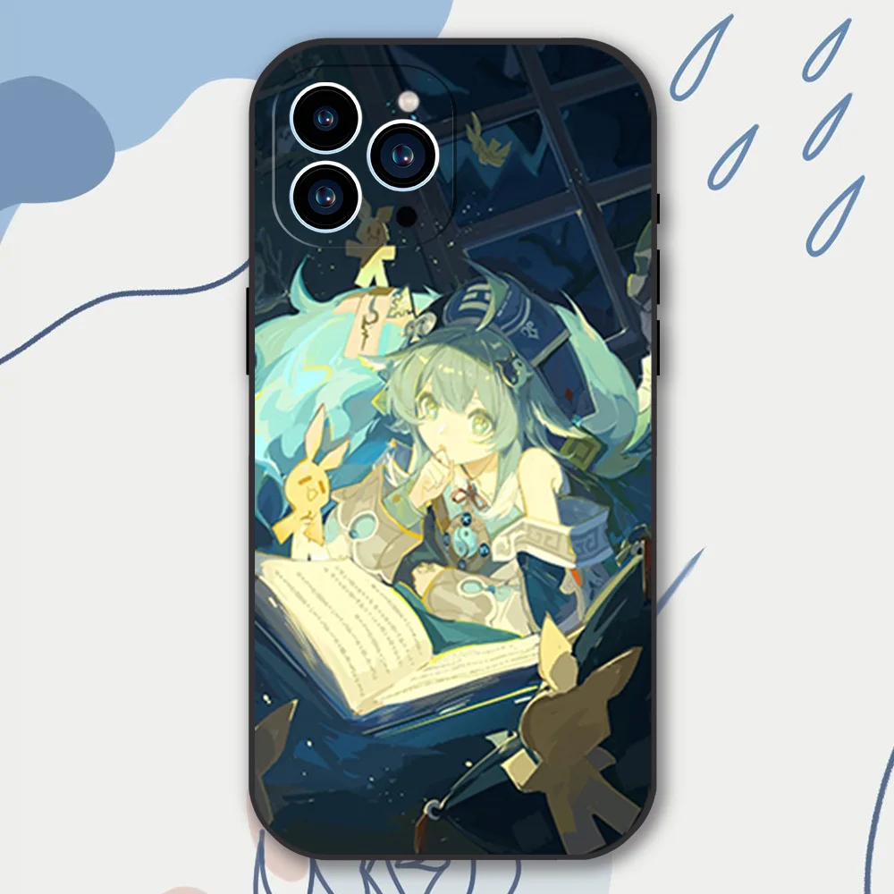 Juego Honkai Star Rail HUOhuo funda de teléfono para iPhone 12 11 13 14 15 16 Max Pro Plus funda de silicona suave negra