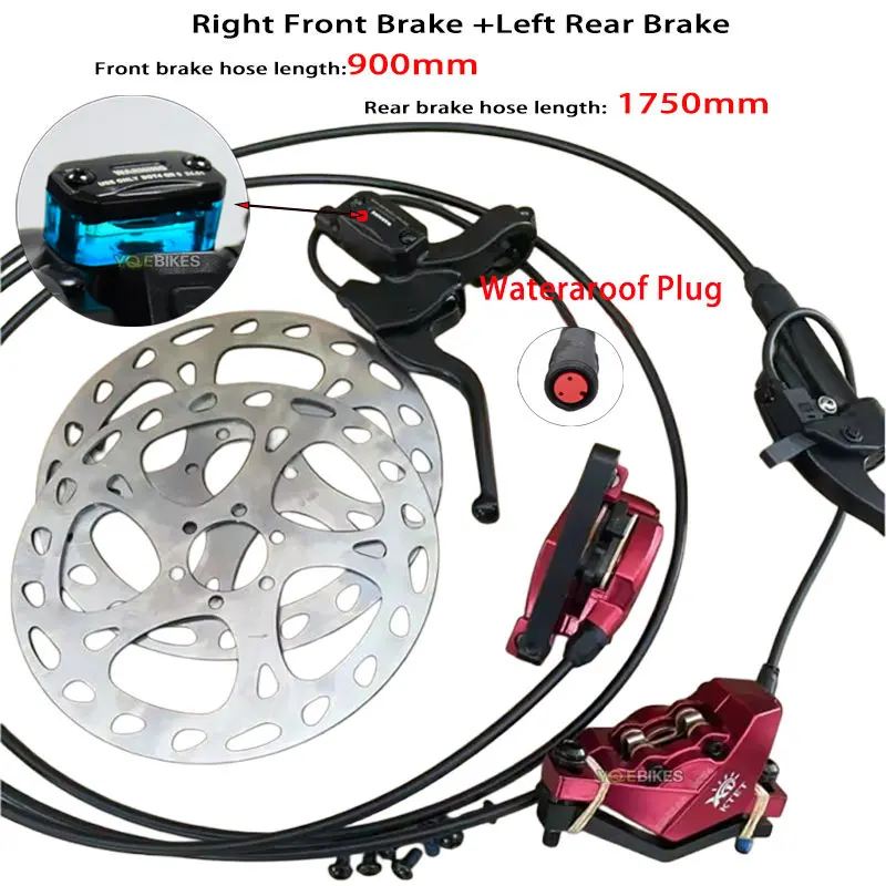 AliExpress NONE Electric Bicycle Hydraulic Disc Brake Kit Ebike Brake Handle Power Cut Off Brake Level Bike Dual Disc Oil Brakes XD-KLBS-DOTS