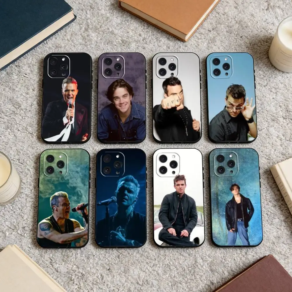 

Singer R-Robbie W-Williams Phone Case For iPhone 16,15,14,13,12,17,Pro Max,Plus Silicone Black Case