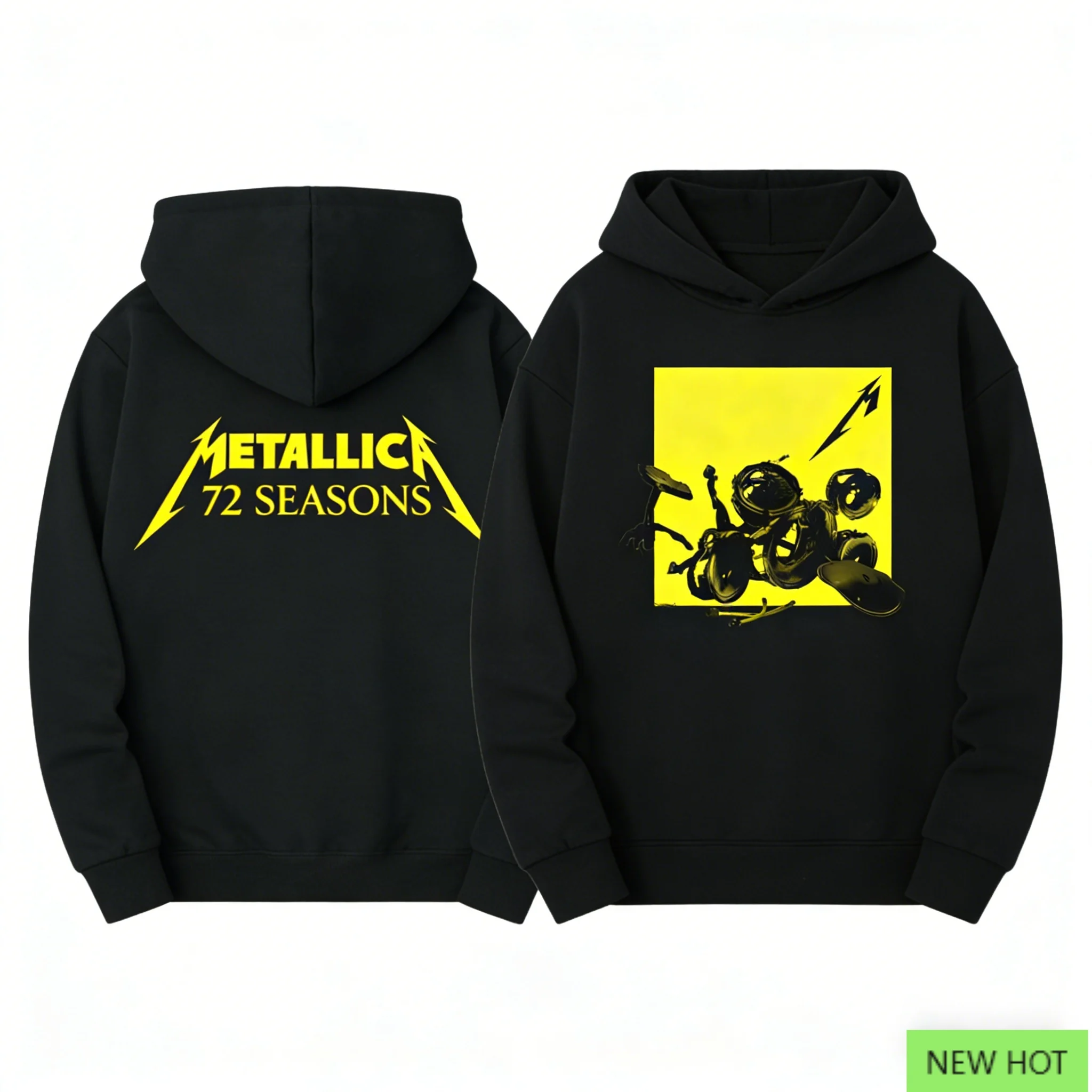 Felpa con cappuccio elegante Metallica, felpa casual, indispensabile per i loro che preferiscono la moda musicale e l'estetica dei metalli pesanti