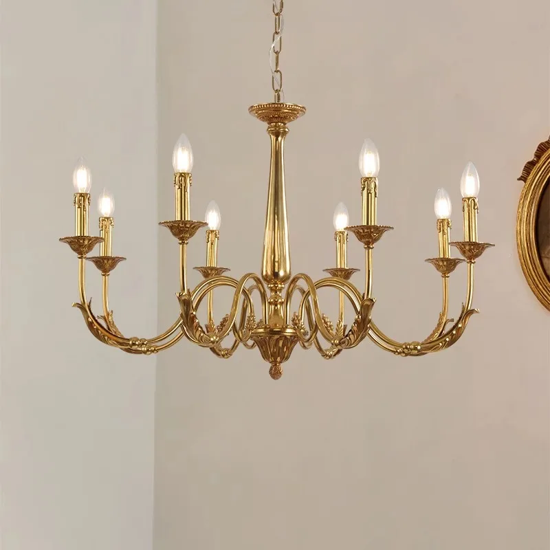 

French retro simple villa living room chandelier, bedroom dining room chandelier, European French American light luxury chandeli