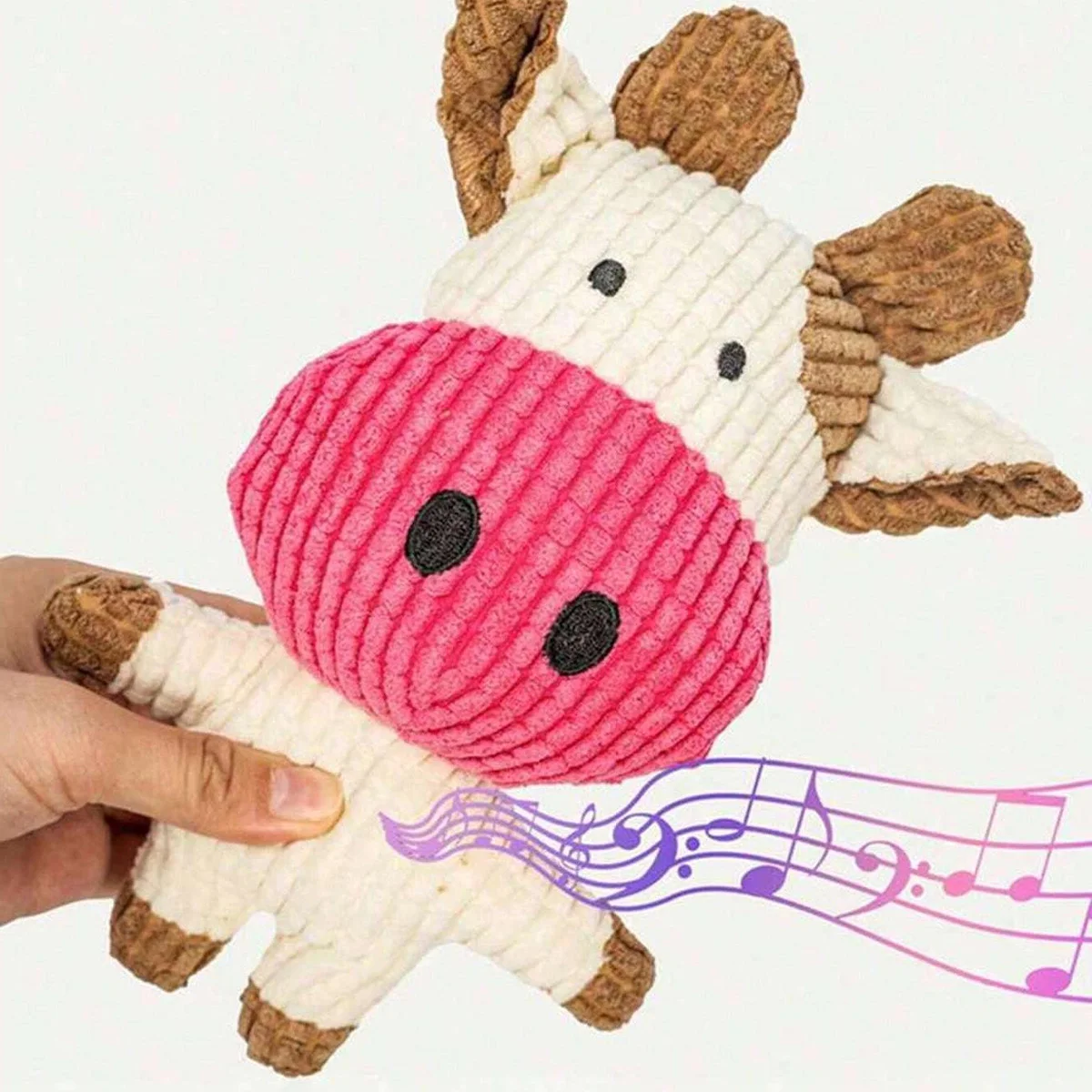 لطيف البقرة شكل محشوة الكلب مضغ ألعاب من نسيج مخملي لتنظيف الأسنان وطحن لعبة صار تفاعلية لتخفيف الملل للكلاب