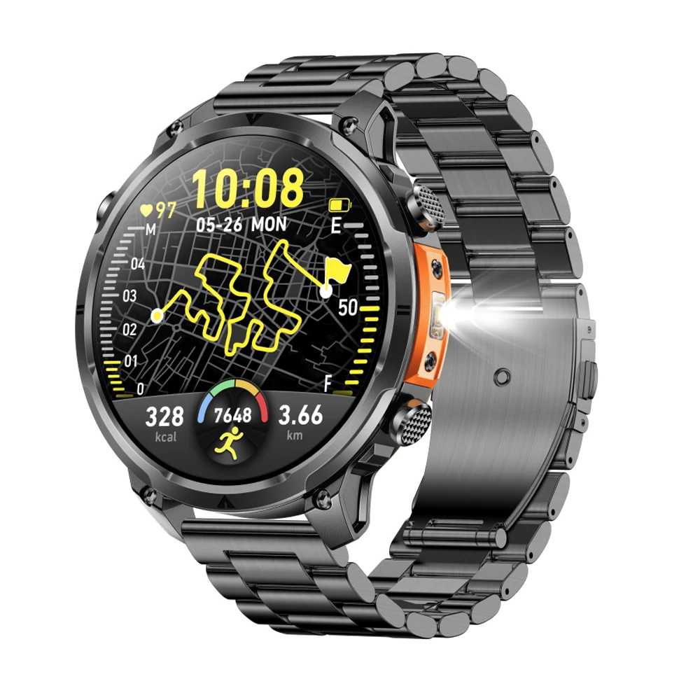 

Outdoor Sport SmartWatch Men GPS Trackr IPX8 Waterproof Compass Altitude Air Pressure Bluetooth Call Run Swim Fitness Smartwatch