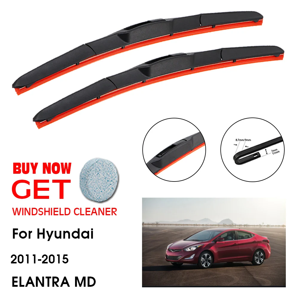 

Car Wiper For Hyundai ELANTRA MD 26"+14" 2011-2015 Front Window Washer Windscreen Windshield Silica Gel Wiper Blades Accessorie