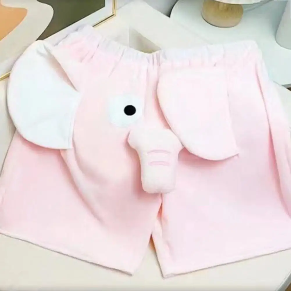 Design Shorts 3d Cartoon Elephant Decor Couple Pajama Shorts Soft Breathable Unisex Summer Homewear Sleepwear Shorts for Comfort