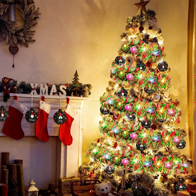 Christmas 50LED Sparkling Tinsel Garland Holiday Fairy Lights Christmas Tree String Lights New Year Halloween Wedding Decoration