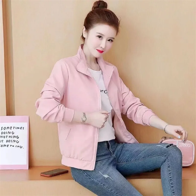 2024 New Autumn Women Jacket Coat Long Sleeve Casual Jackets Windbreaker Female Pocket Zipper Jacket Loose Outwear