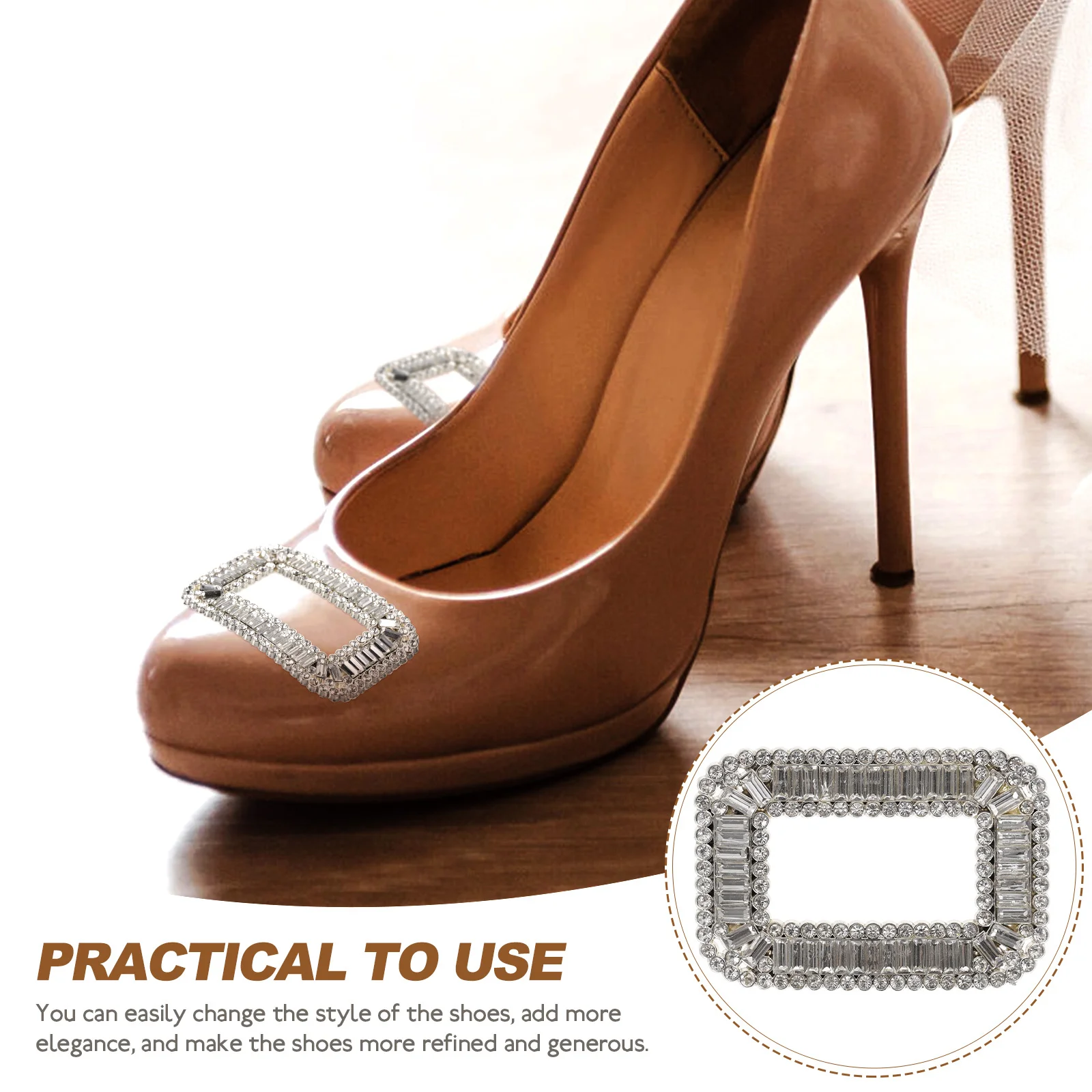 

Crystal Clip Bridal Shoe Clips For Wedding Flower Shape Rhinestone Buckle Detachable Shoe Accessories For Women