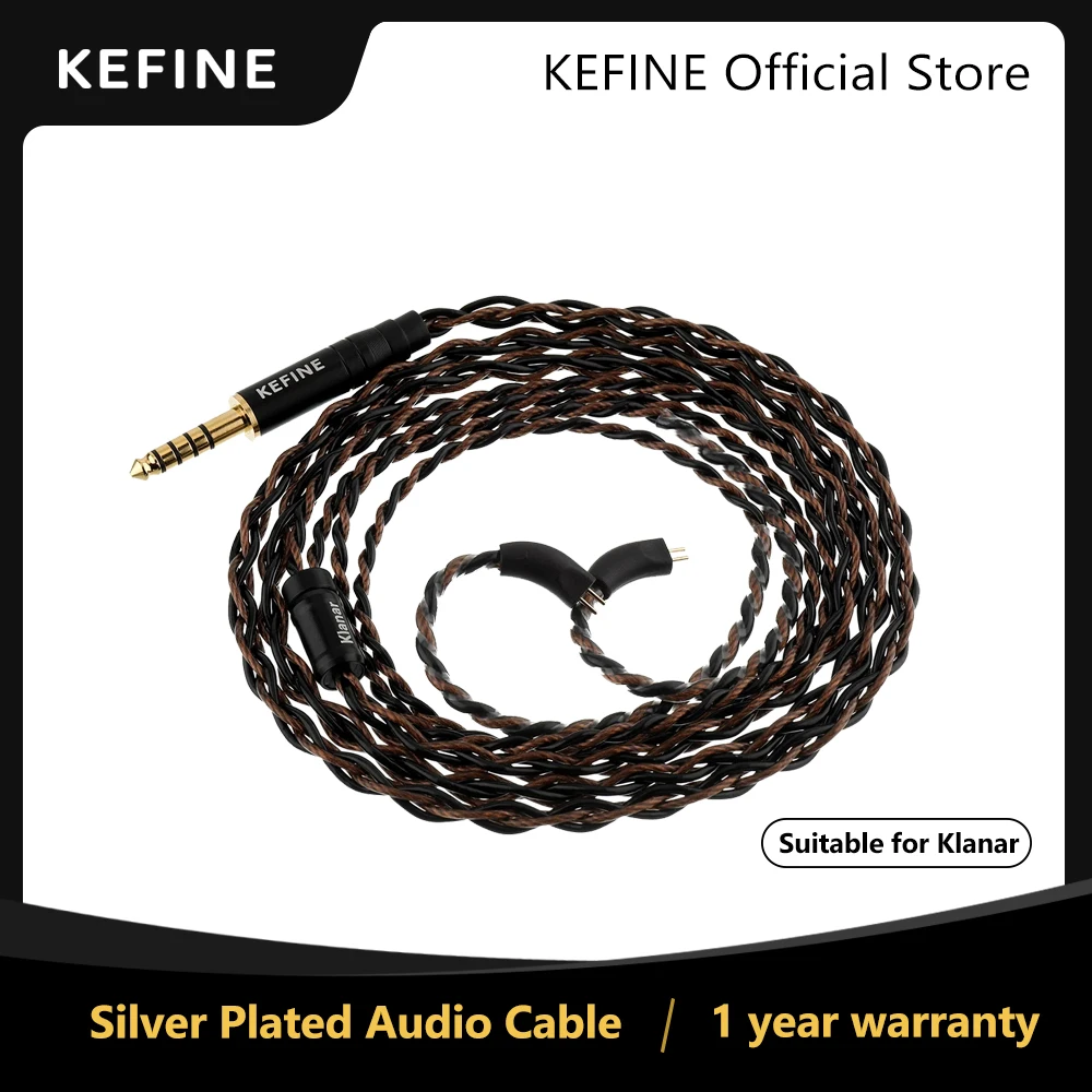 

Kefine Silver Plated 216 wires detachable cable for Klanar hifi wired earphone IEM 3.5mm SE and 4.4mm balanced 0.78mm 2 pin