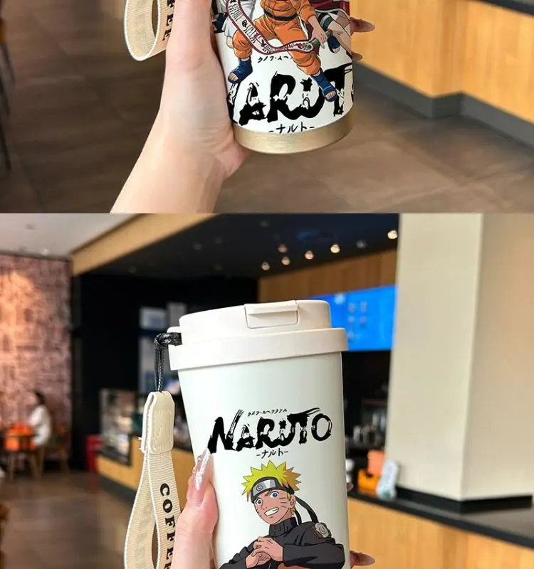 Naruto Uzumaki, Sasuke Uchiha, Sakura Haruno – Anime-Motiv, Edelstahl-Wasserflasche, tragbar, großes Fassungsvermögen, Becher mit Strohhalm. – Detail 10