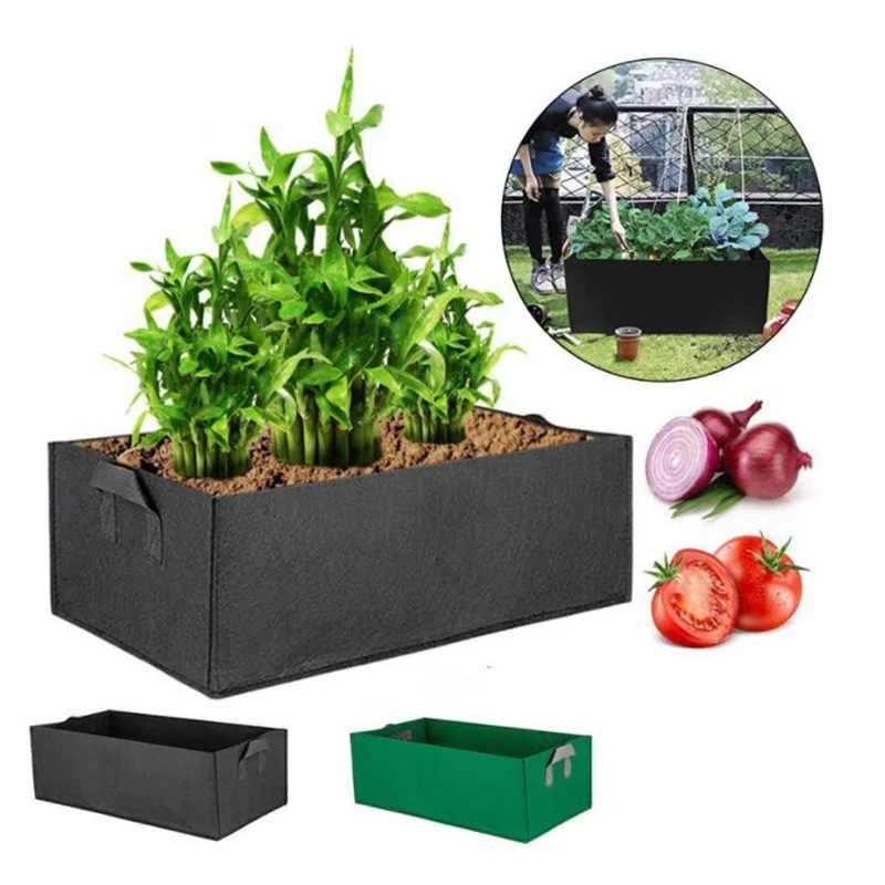 

3 sizes Square plant vegetable Grow Bag pots fabric Garden flower gardening growing tools veg Planting bags vegs Pot Breathable