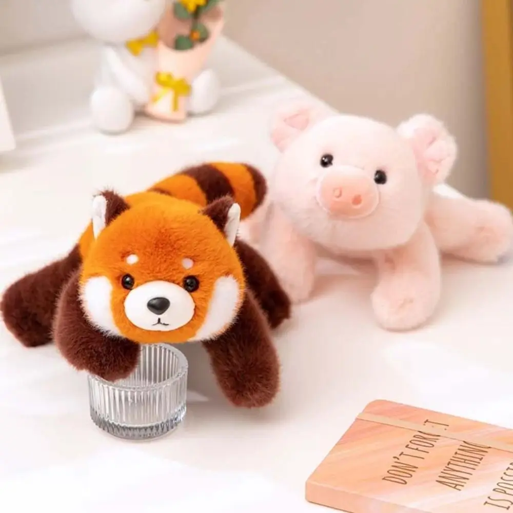 Comforting Sloth Husky Lying Animal Pig Panda Soft Pillow Raccoon Bear 18cm Table Ornament Stuffed Animal Home Decor