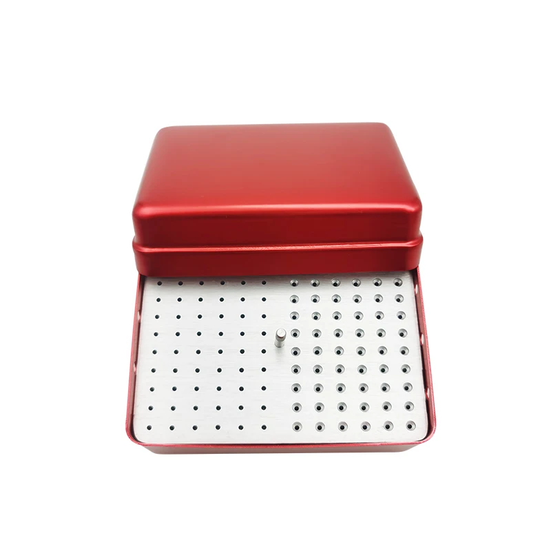 1Pcs Dental Disinfection Box 120 Holes Full Hole Endo Box Dental Diamond Bur Holder Autoclave Sterilizer Case Burs