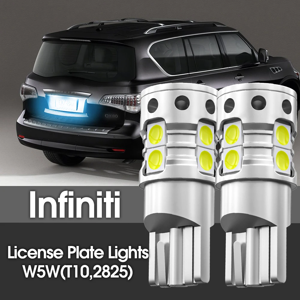 

2pcs LED License Plate Light Bulb W5W T10 168 Lamp Canbus For Infiniti JX35 Q40 Q45 Q50 Q60 Q70 Q70L QX50 QX56 QX60 QX70 QX80