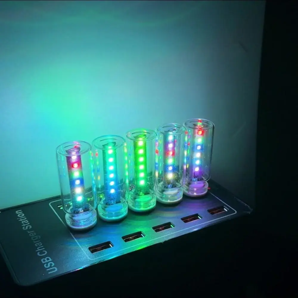 Clear/Frosted Glass USB Night Light Touch Control DC5V LED Filament Light Bulb RGB Color Portable Car Atmosphere Lamp Outdoor