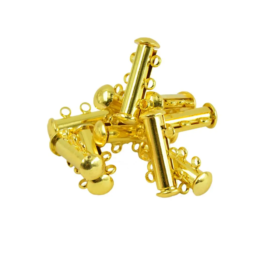 Magnetic Buckle Three Strand Jewelry Clasp Brass Connector Supplies for DIY Necklace Bracelet Making
