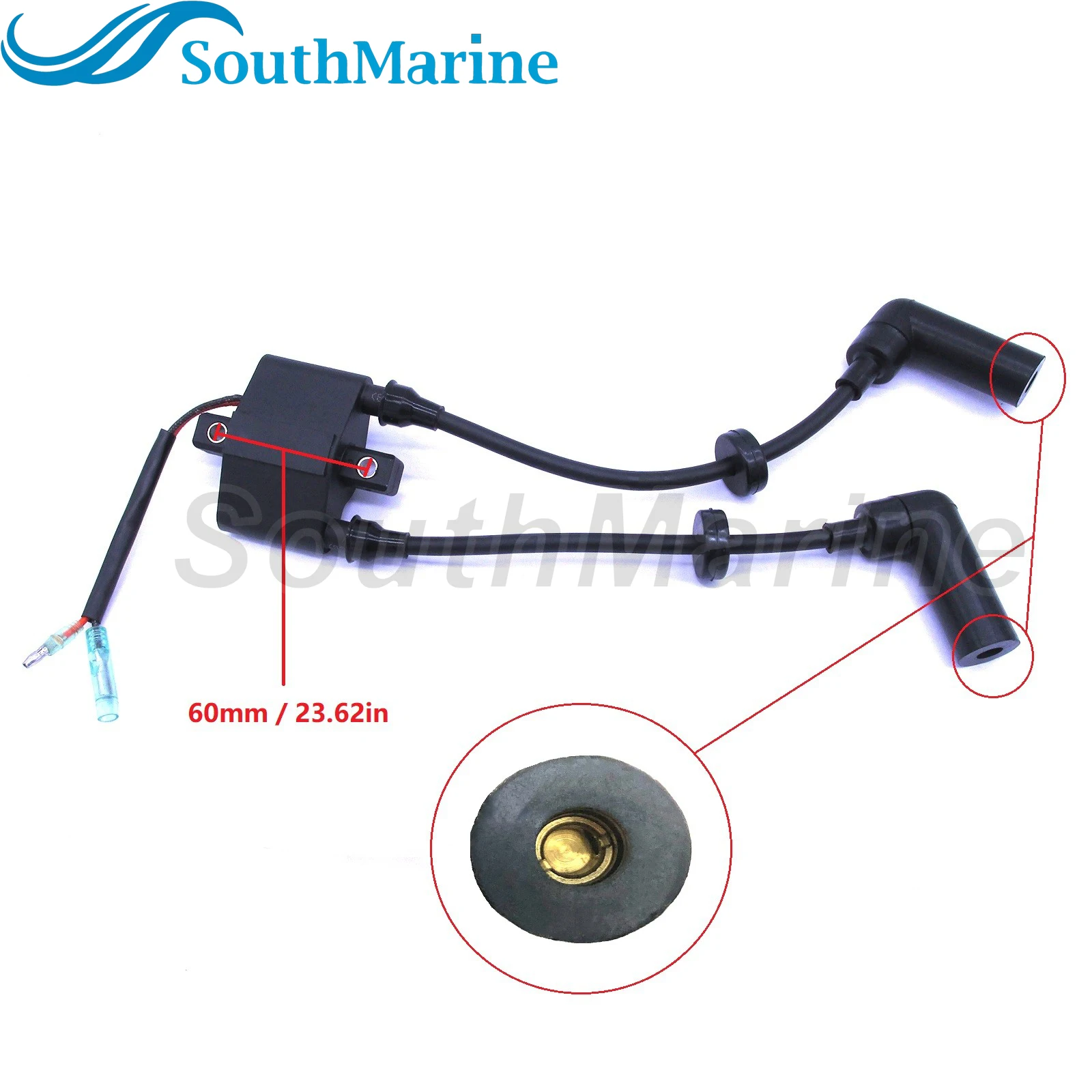 Boat Motor Ignition Coil Assy F15-07000600 for Parsun HDX 4-Stroke F9.9 F13.5 F15 Outboard Engine, High Pressure Coil