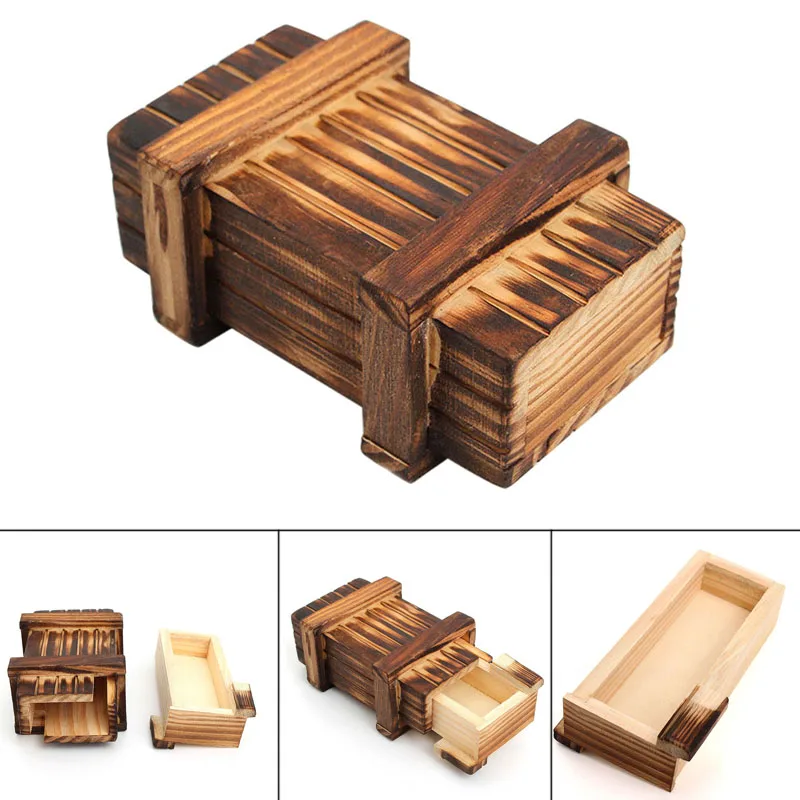 Wooden Puzzle Box Toys Intellegence Development Brain Teaser Magic Box Storage Toy Birthday Gift For Children Adults