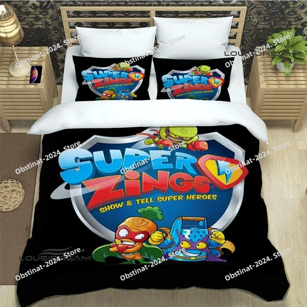 

Cute cartoon Super Zings Bedding Sets exquisite bed supplies set duvet cover comforter set bedding set luxury Birthday Gift